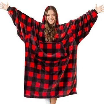 Lumberjack Red Hooded Blanket