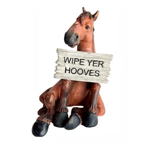 Helpful Horse Wipe Yer Hooves Figurine