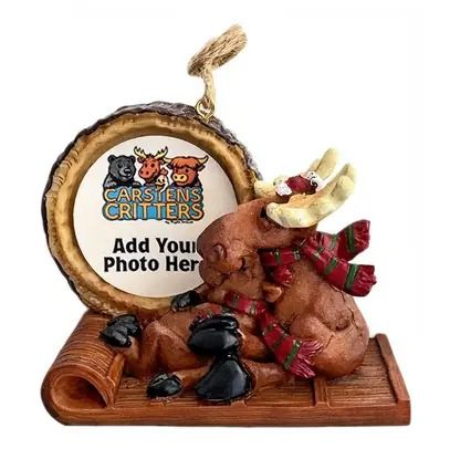 Sledding Moose Ornament