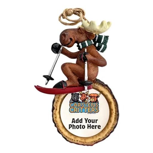Skier Moose Ornament