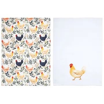 Wrangler 2-Pack Chickens Tea Towels