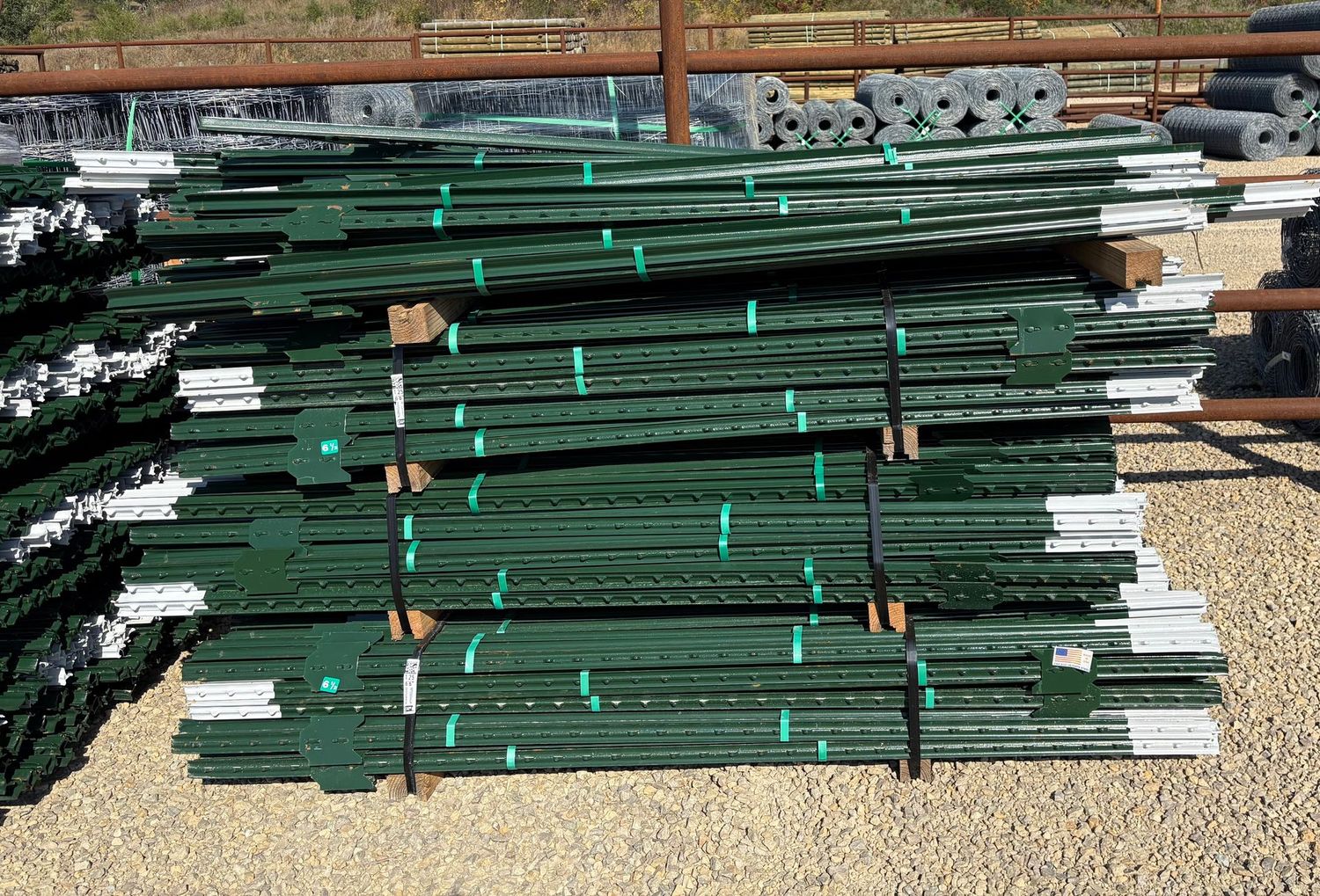 6 1/2' T Post Green with White Tip