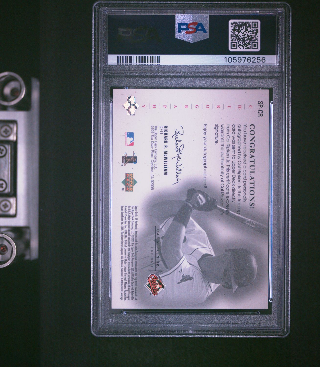 2001 Cal Ripken Jr. SP Authentic Chirography Update PSA 9 / Cert: 105976256