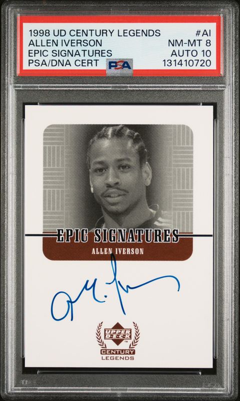 1998 Allen Iverson UD Century Legends Epic Sigs PSA 8 Auto 10 / Cert: 131410720
