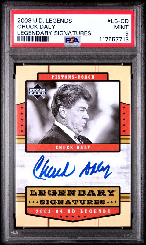 2003 Chuck Daly UD Legends Legendary Sigs PSA 9 / Cert: 117557713