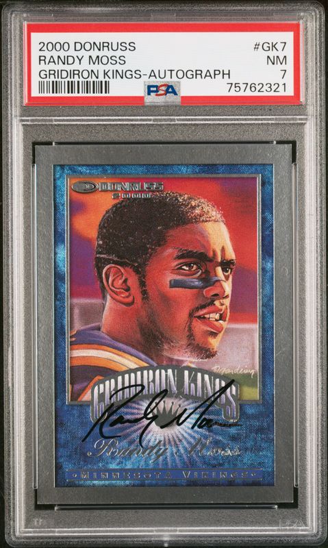 2000 Randy Moss Donruss Gridiron Kings-Auto PSA 7 / Cert: 75762321