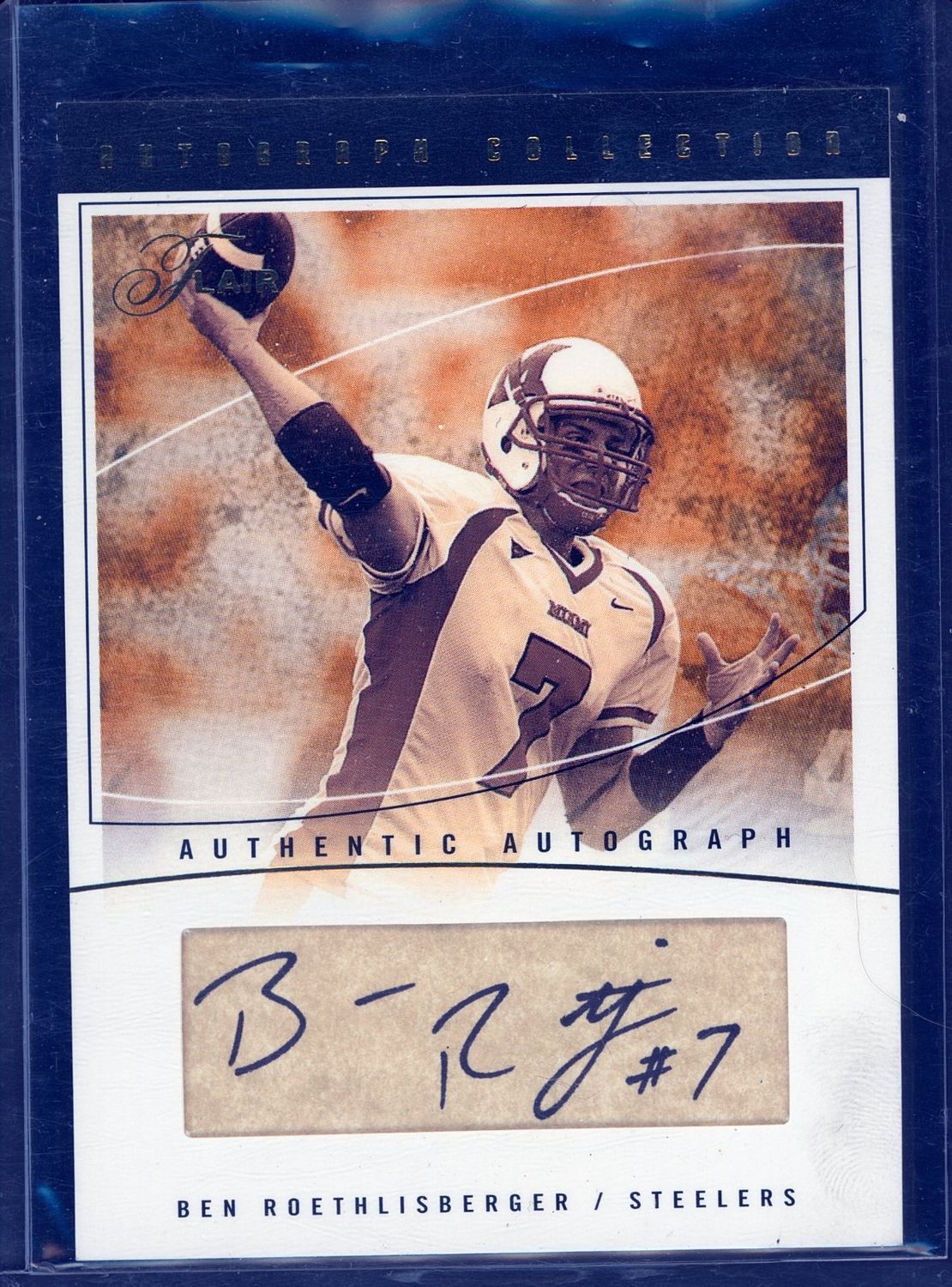 2004 Ben Roethlisberger Flair Auto Collection Gold Parchment