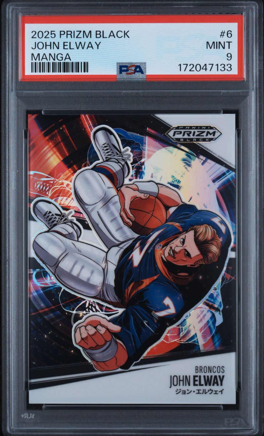 2025 John Elway Prizm Black Manga PSA 9 / Cert: 172047133