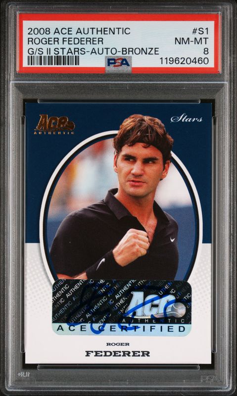 2008 Roger Federer Ace Authentic Grand Slam II Stars Auto-Bronze PSA 8 / Cert: 119620460