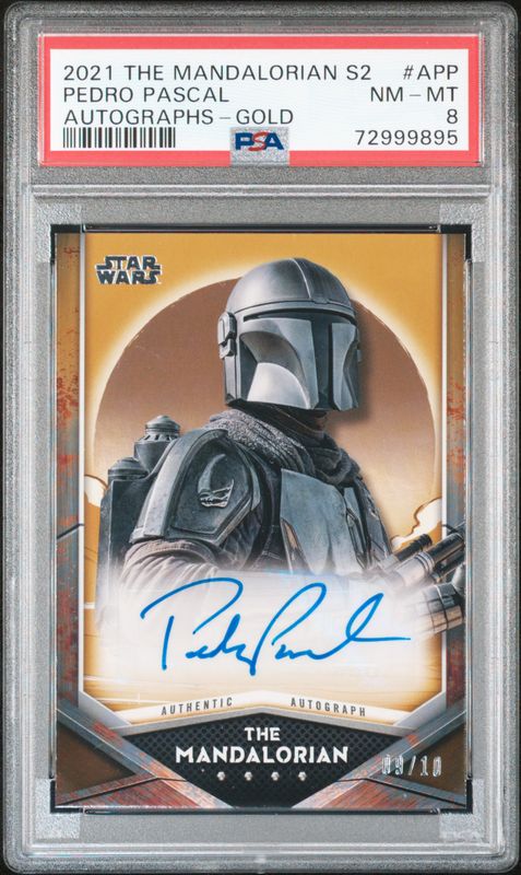2021 Pedro Pascal Topps Star Wars the Mandalorian Season 2 Auto Gold PSA 8 / Cert: 72999895