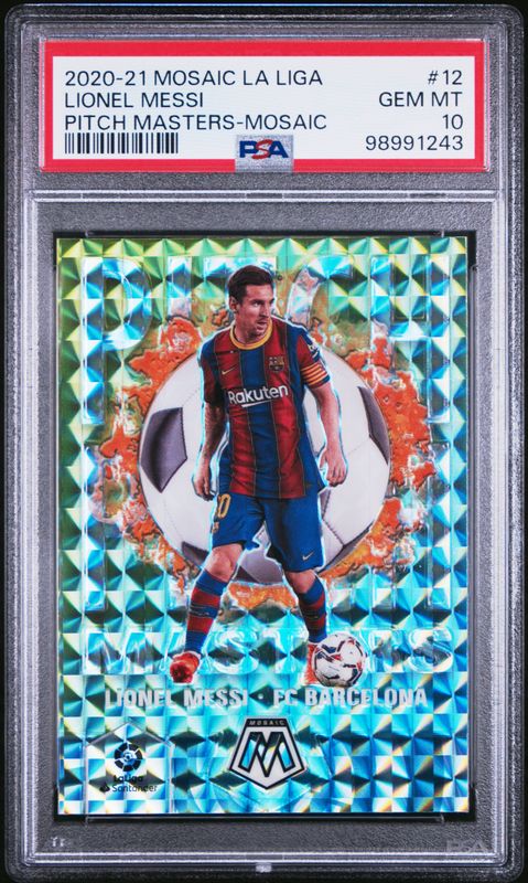2020 Lionel Messi Mosaic La Liga Pitch Masters PSA 10 / Cert: 98991243