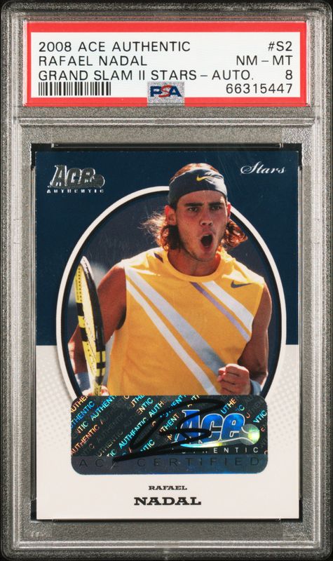 2008 Rafael Nadal Ace Authentic Grand Slam II Stars Auto-Silver PSA 8 / Cert: 66315447