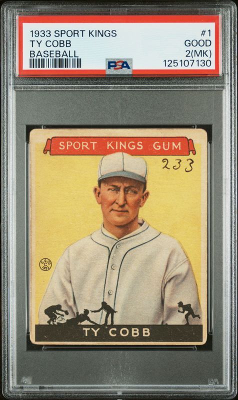 1933 Ty Cobb Sport Kings Baseball PSA 2 MK / Cert: 125107130