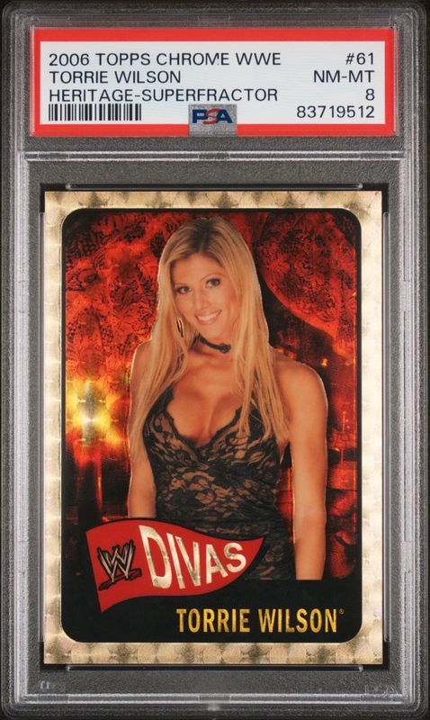 2006 Torrie Wilson Topps Chrome Heritage WWE Superfractor PSA 8 / Cert: 83719512