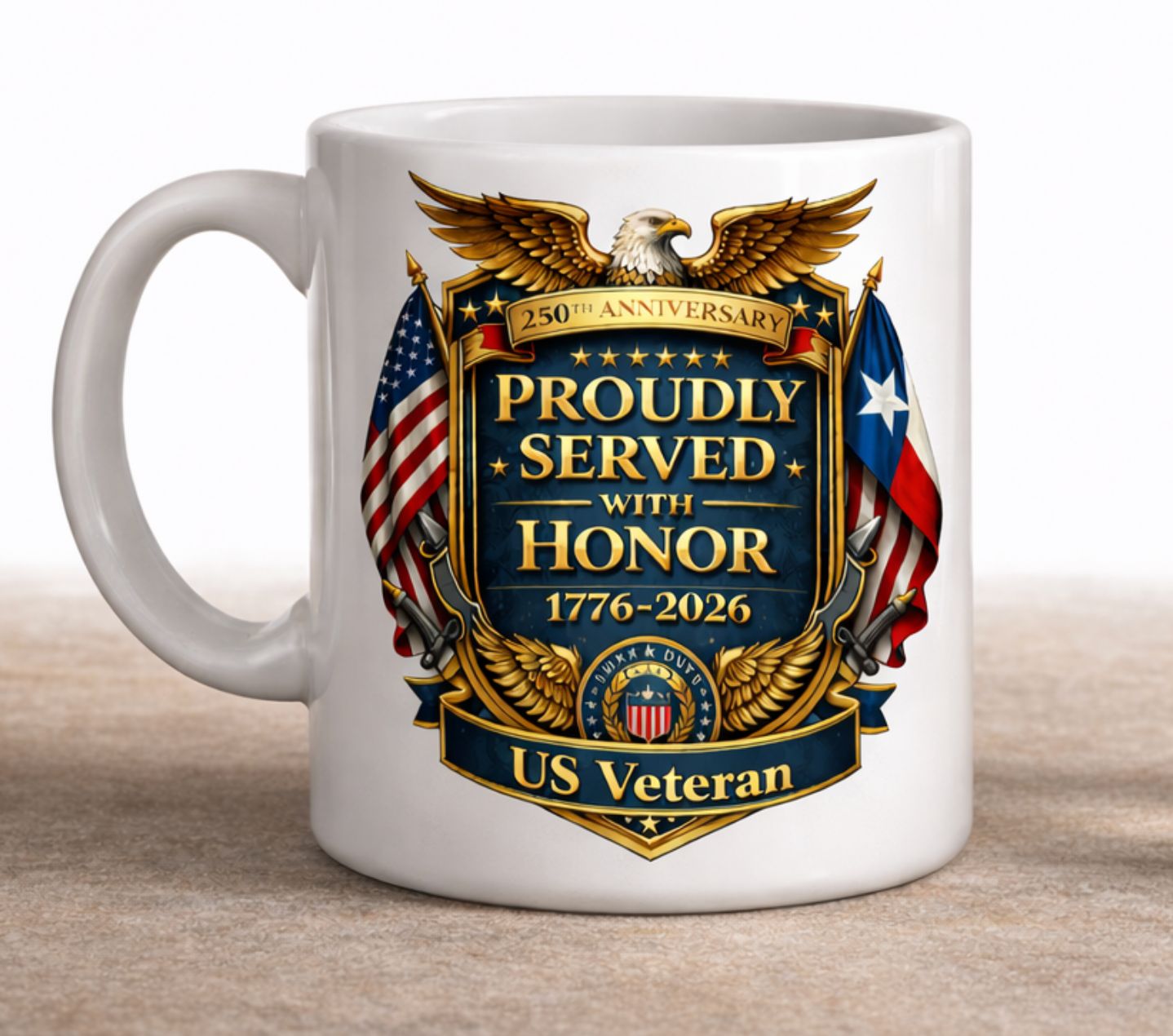 Veteran Service Honoring  250 Years Celebration (coffee mug)