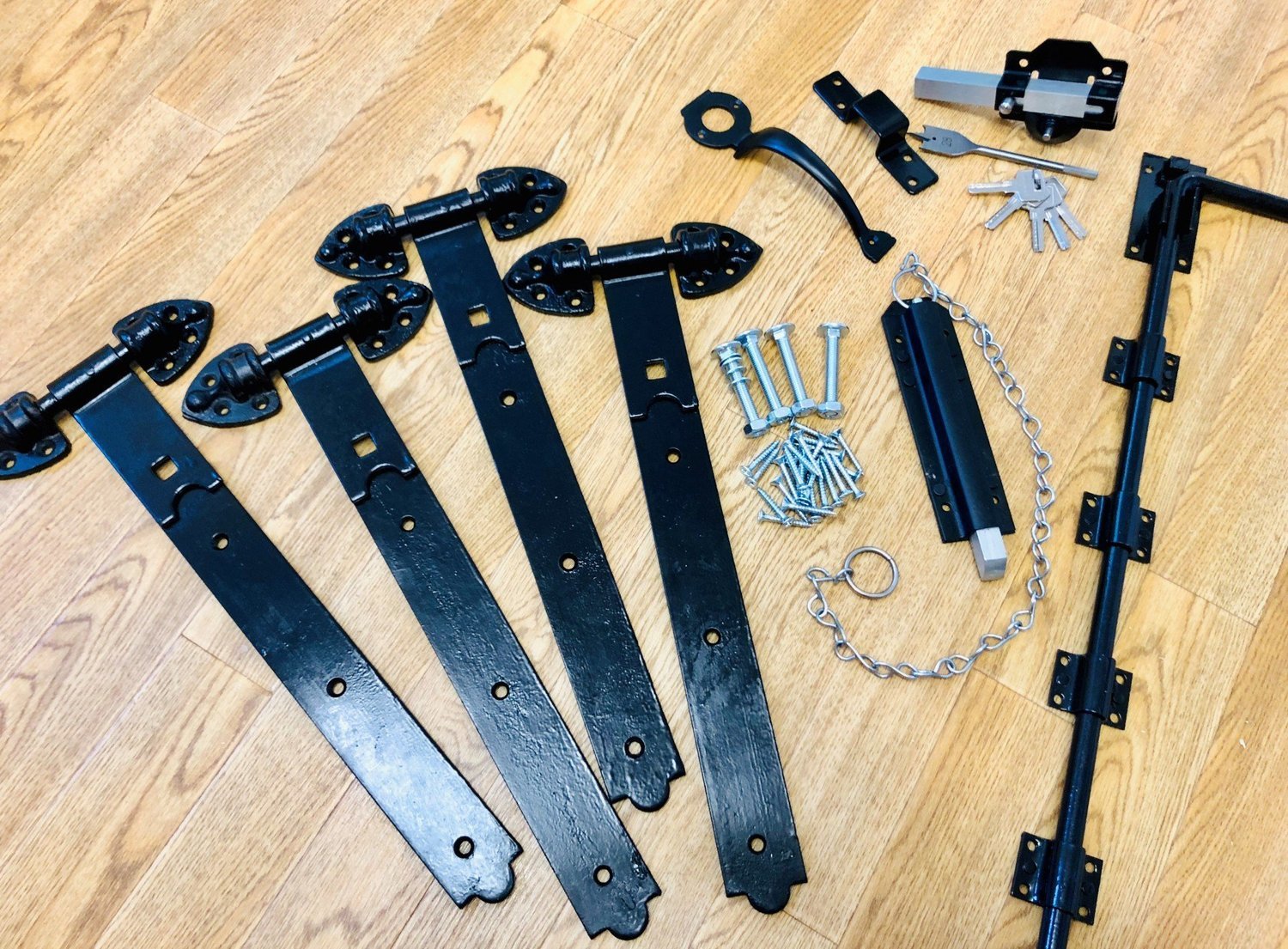 Garage doors complete ironmongery set BLACK