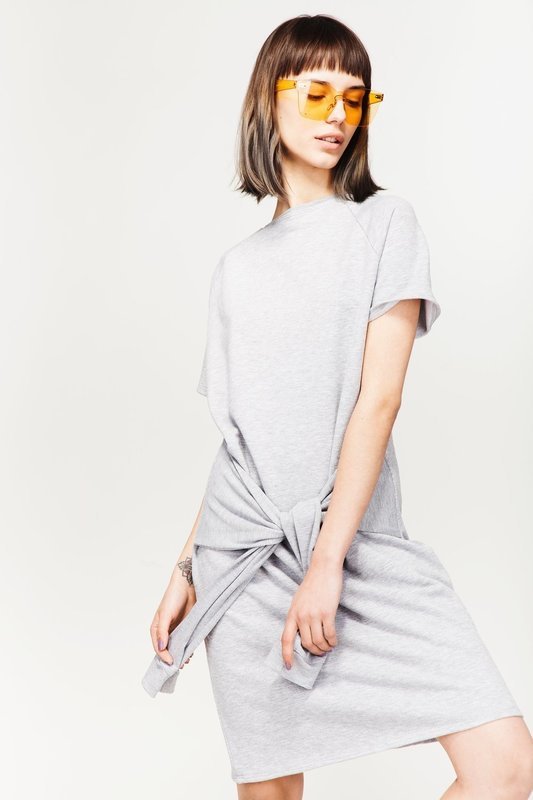 Comfy Gray Mini Dress 