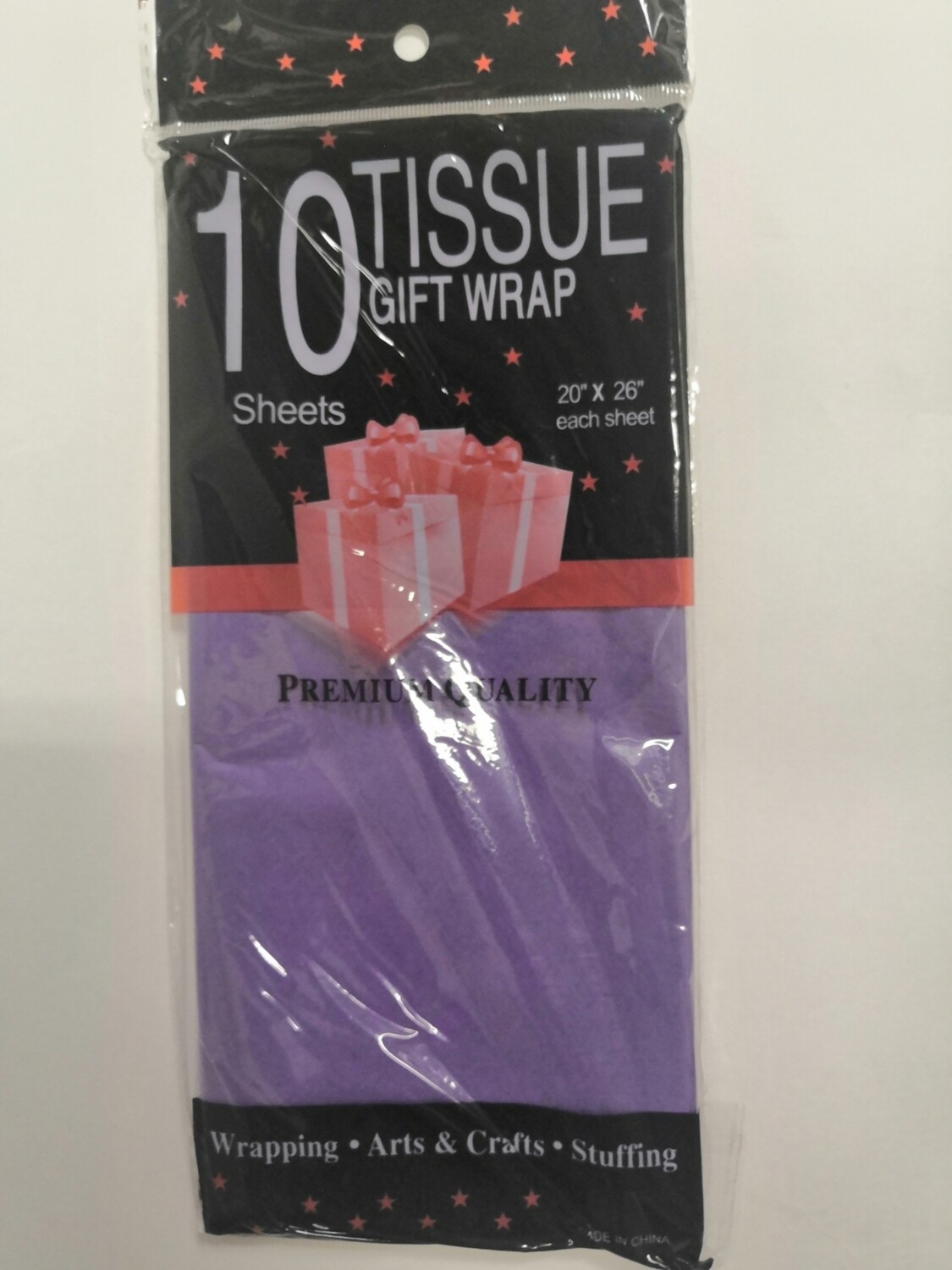 Бумага тишью 50*66 см фиолетовый 10 листов