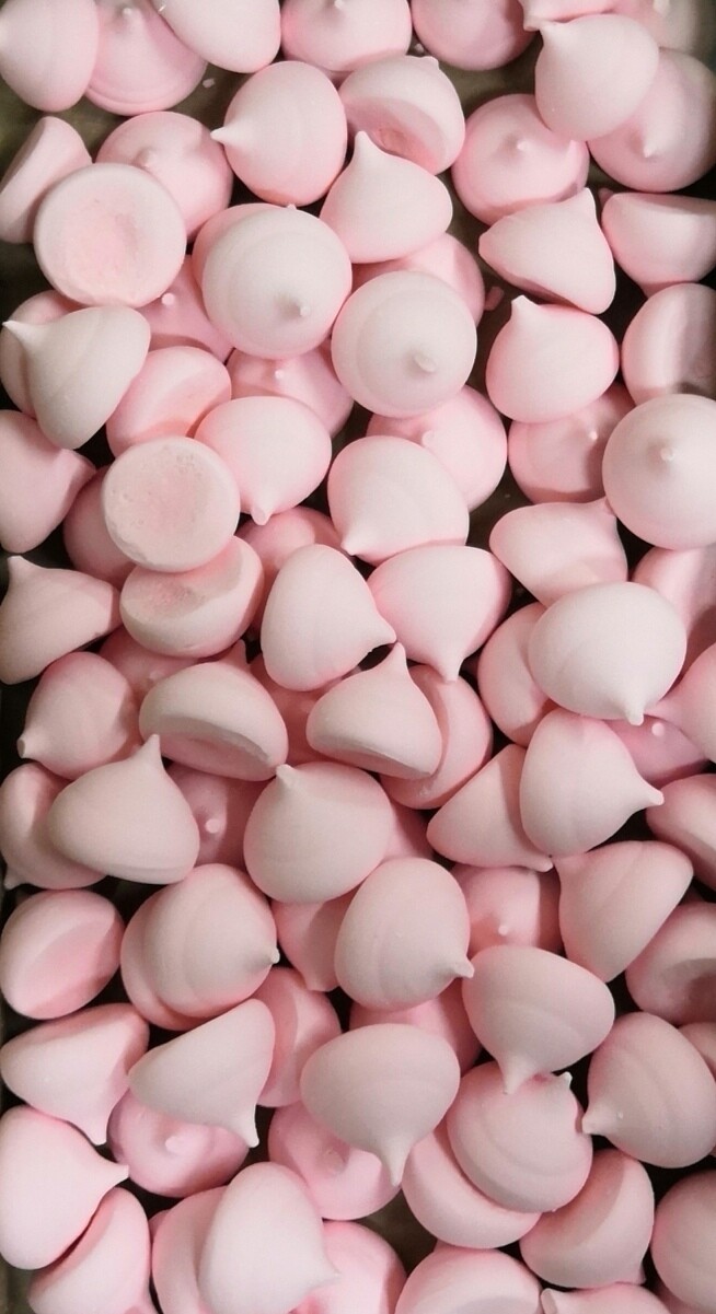 Сахарные фигурки Крупное-безе розовые 100 гр