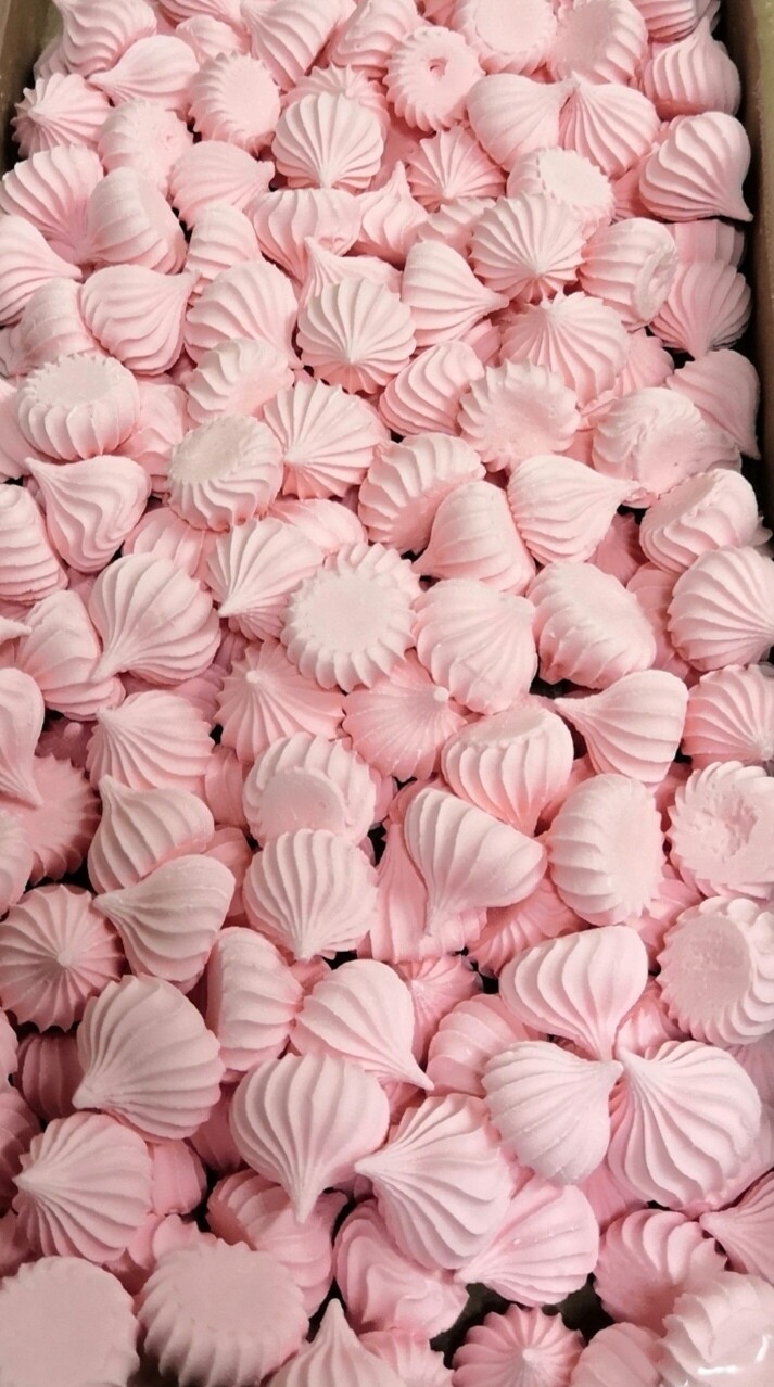 Сахарные фигурки Среднее-безе розовые 100 гр