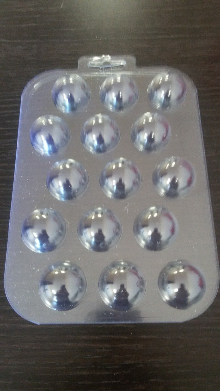 Пластиковая форма для шоколада полусфера 30 мм 15 ячеек