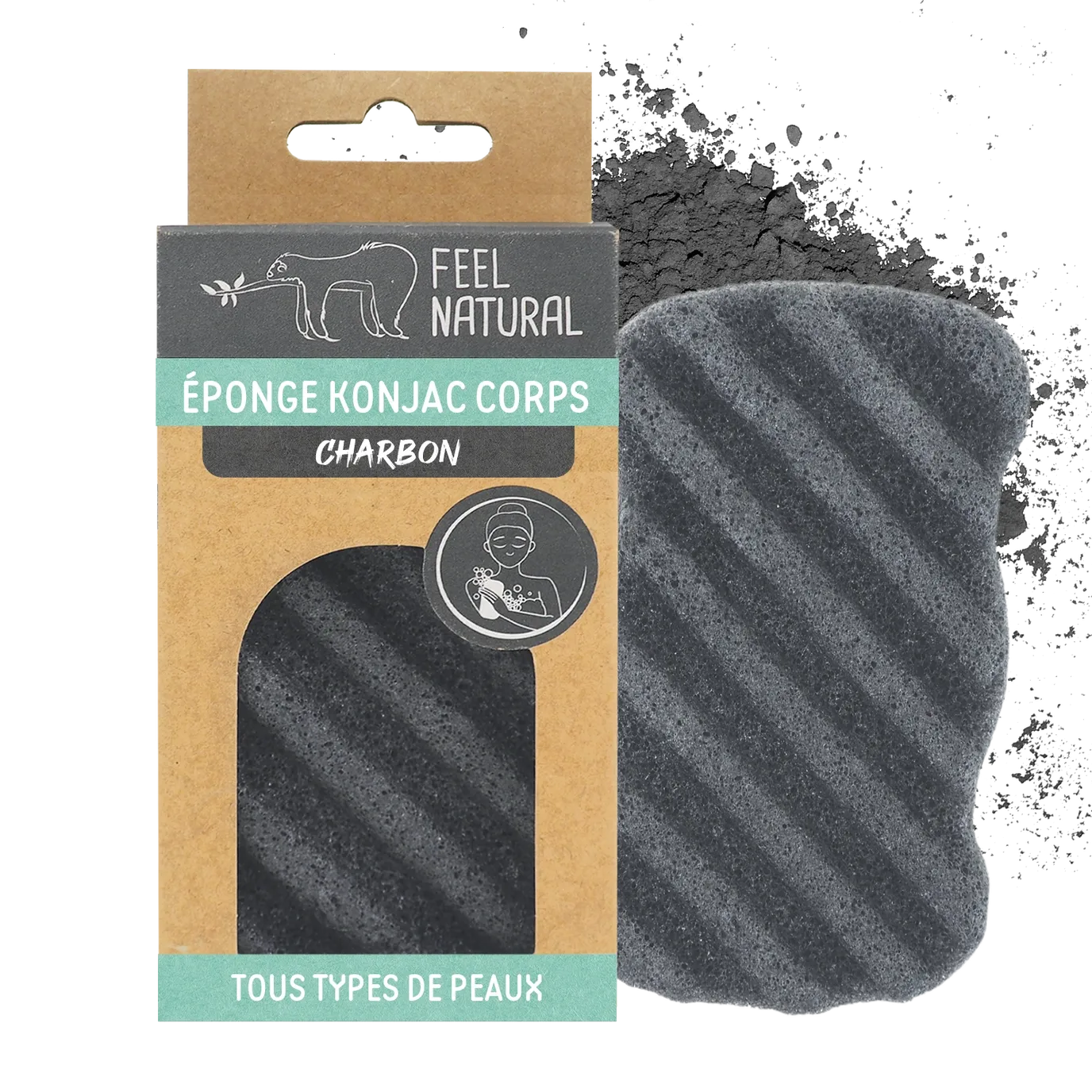 Charcoal lichaamsspons