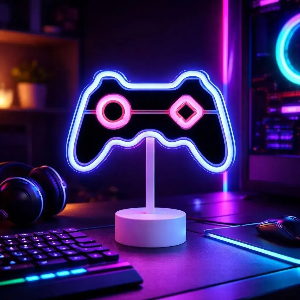 Neon gamer op voet