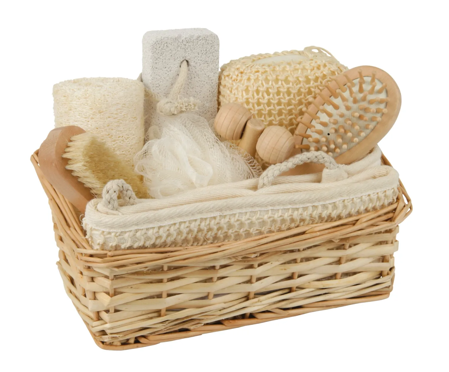 Spa-cadeauset 9-delig in een rieten mand