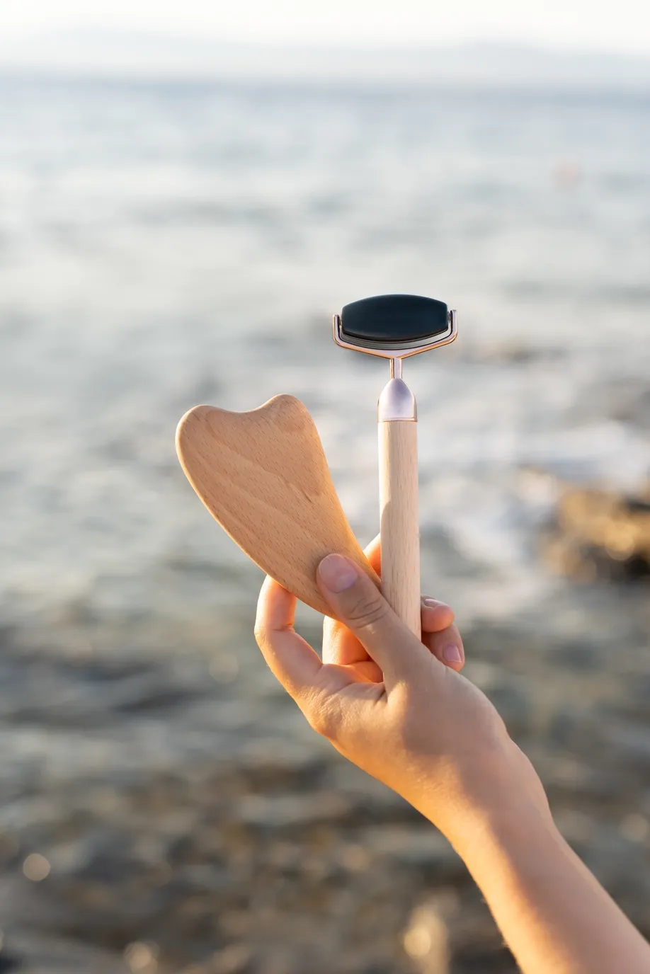 Anti-aging, obsidiaanroller &amp; Gua Sha, gezichtsvernieuwingsset