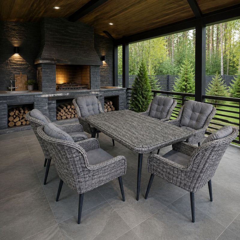Premium Rattan Lounge-Set Grand Lion Grey Premium Rattan Lounge-Set Grand Lion Grey