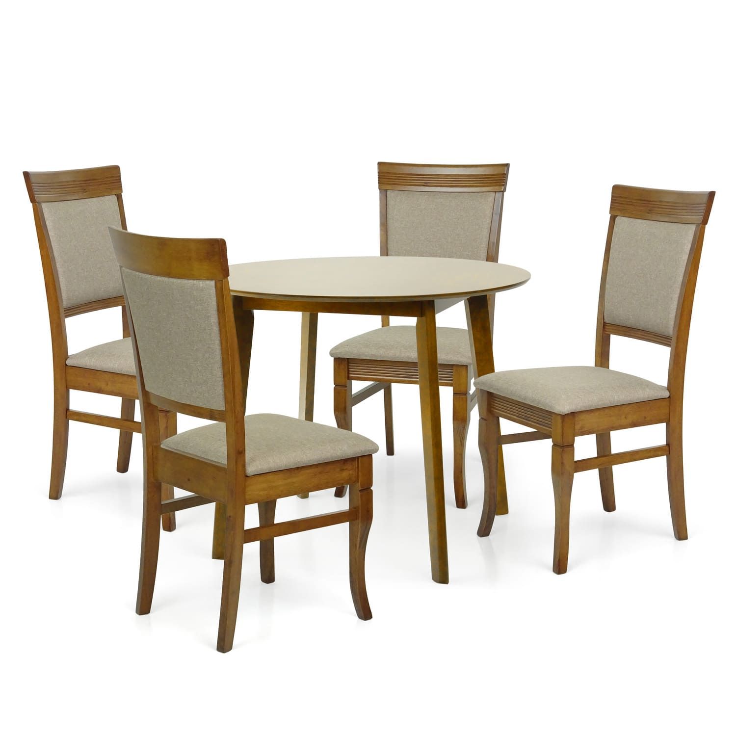 Dining Set: Randy Table Brown _ 90cm &amp; 4 Rondo Chairs Brown