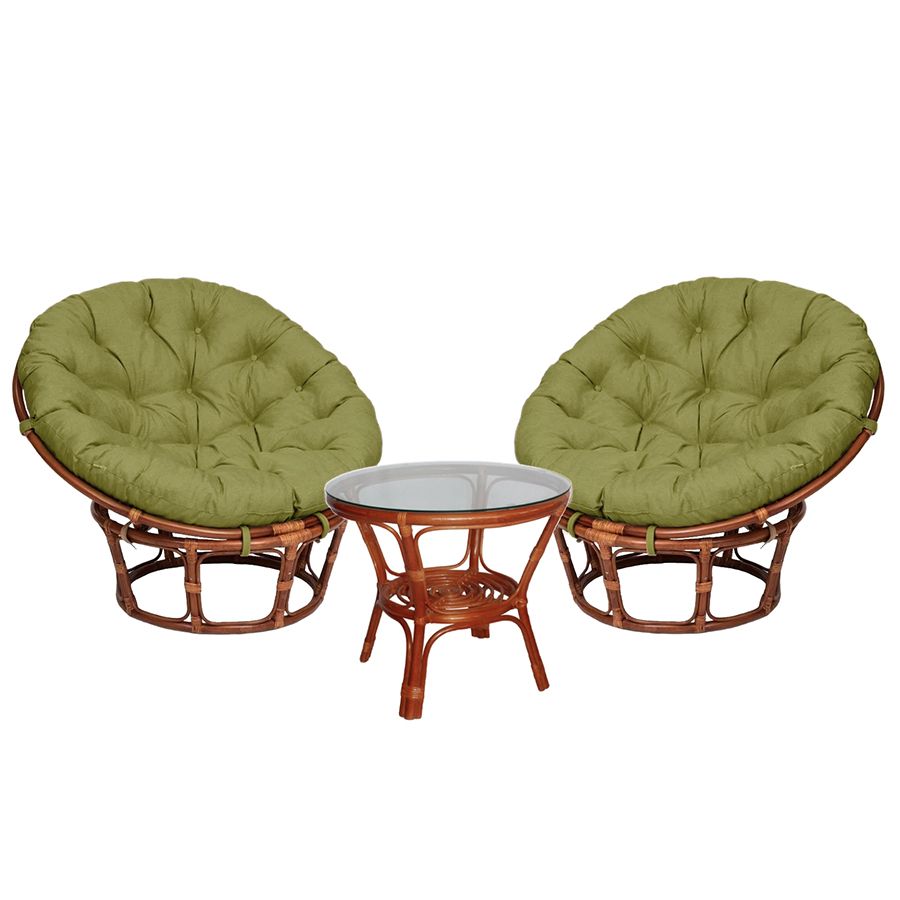 Premium Rattan Lounge Set Papasan 2 &amp; Bahama Table