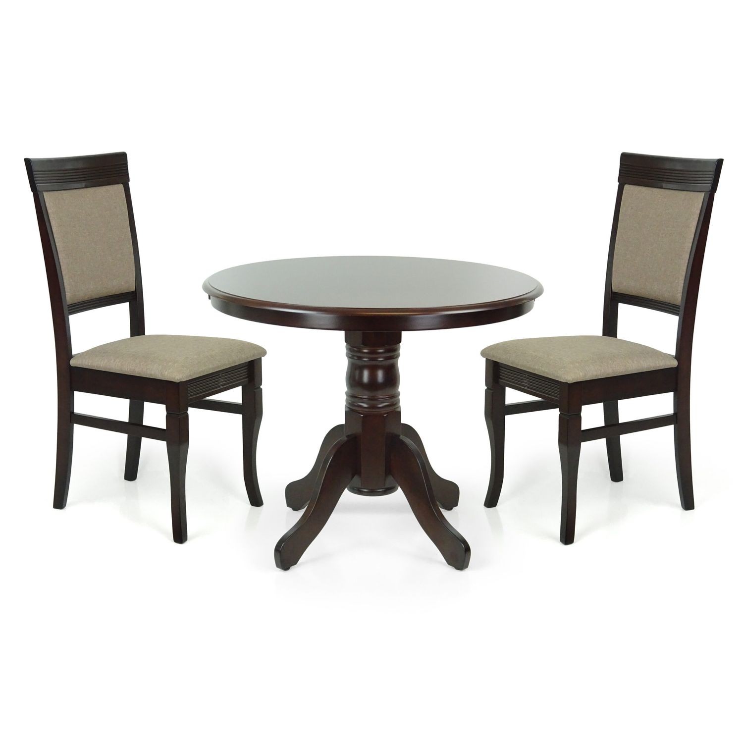Dining Set: Rolf Espresso Table _ 96.5cm &amp; 2 Rondo Espresso Chairs