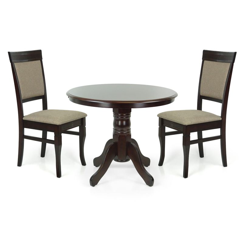 Dining Set: Rolf Espresso Table _ 96.5cm & 2 Rondo Espresso Chairs Dining Set: Rolf Espresso Table _ 96.5cm & 2 Rondo Espresso Chairs