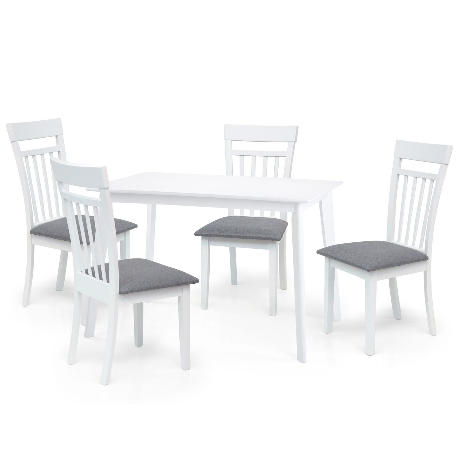 Palmer Dining Set White (Table 110x70 + 4 Warm Chairs)