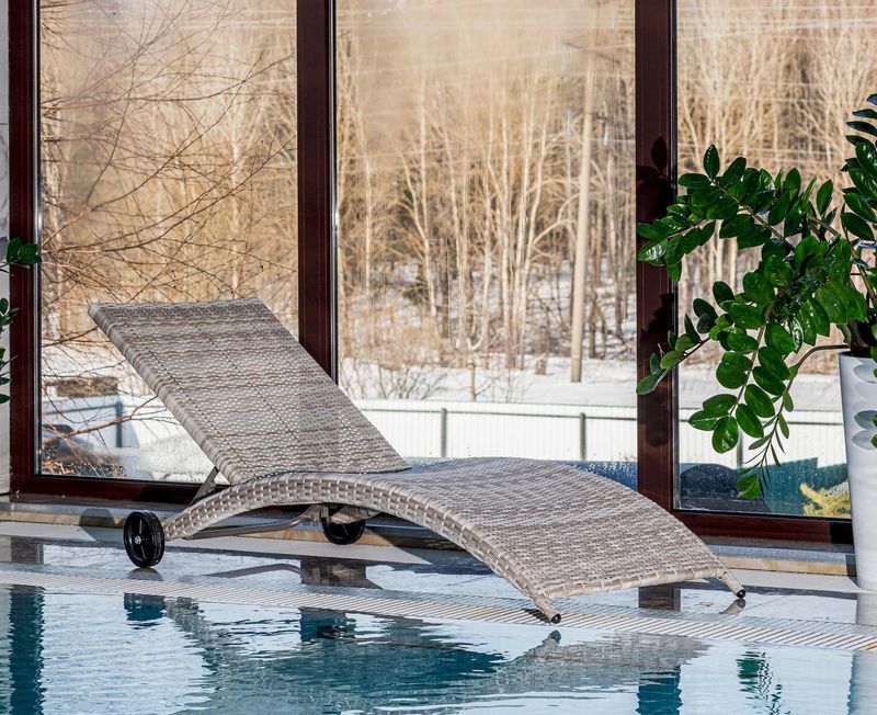 Sun lounger AGATA beige (without mattress)