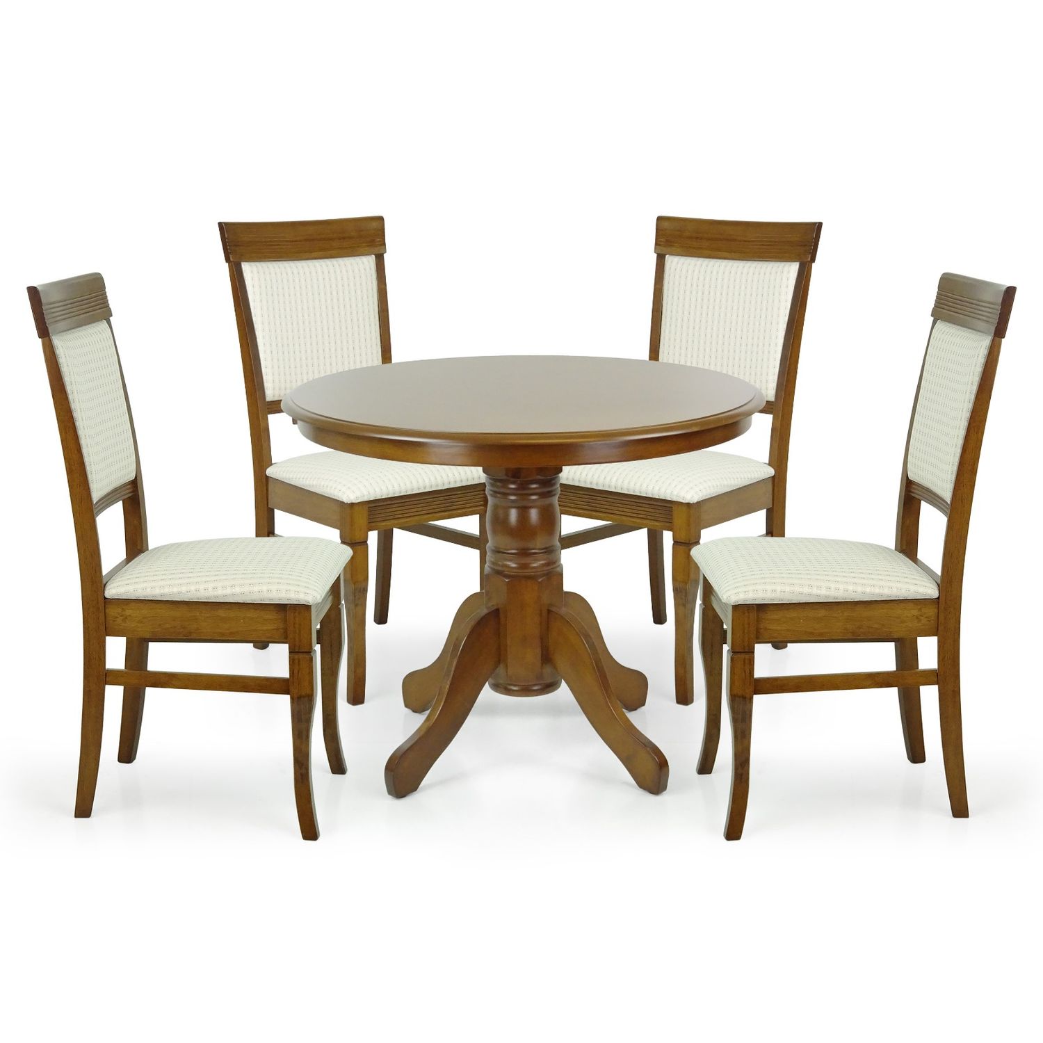 Dining Set: Rolf Table Brown _ 96.5cm &amp; 4 Rondo Chairs Brown