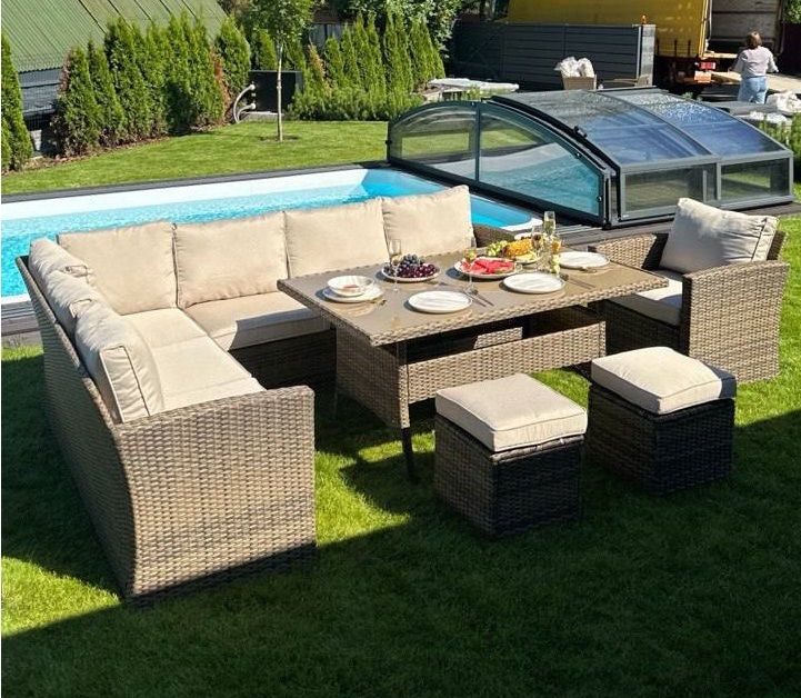 Rattan Gartenm_bel-Set Zorro Max Brown + 1 Sessel