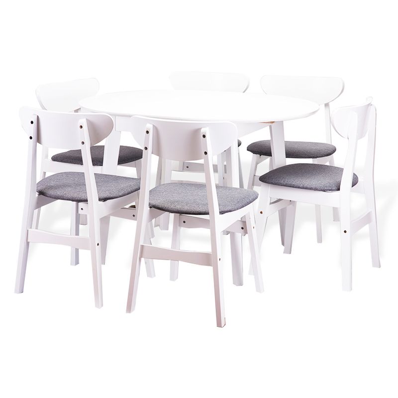 Ellis Dining Set: Extendable White Table _90+25cm & 6 Yumiko Chairs Ellis Dining Set: Extendable White Table _90+25cm & 6 Yumiko Chairs