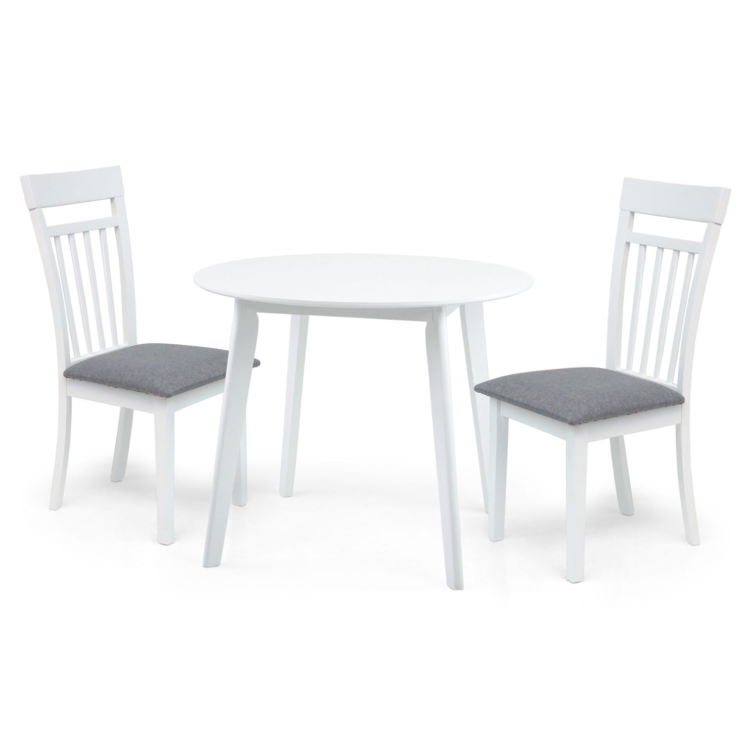 Dining Set: Randy White Table _ 90cm &amp; 2 Warm White Chairs