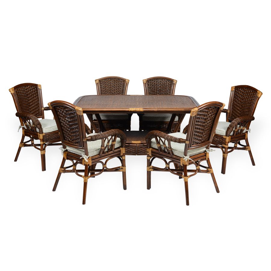 ALEXA Premium Dining Set: Oval Table &amp; 6 Armchairs