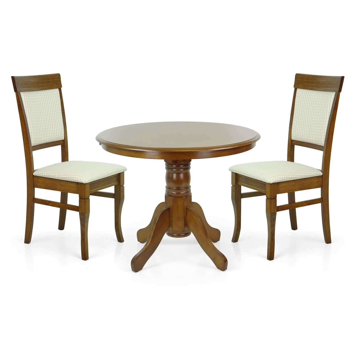 Dining Set: Rolf Table Brown _ 96.5cm &amp; 2 Rondo Chairs Brown