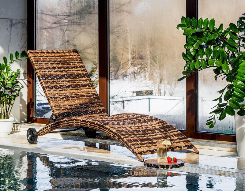 Sun Lounger AGATA Brown (without mattress)