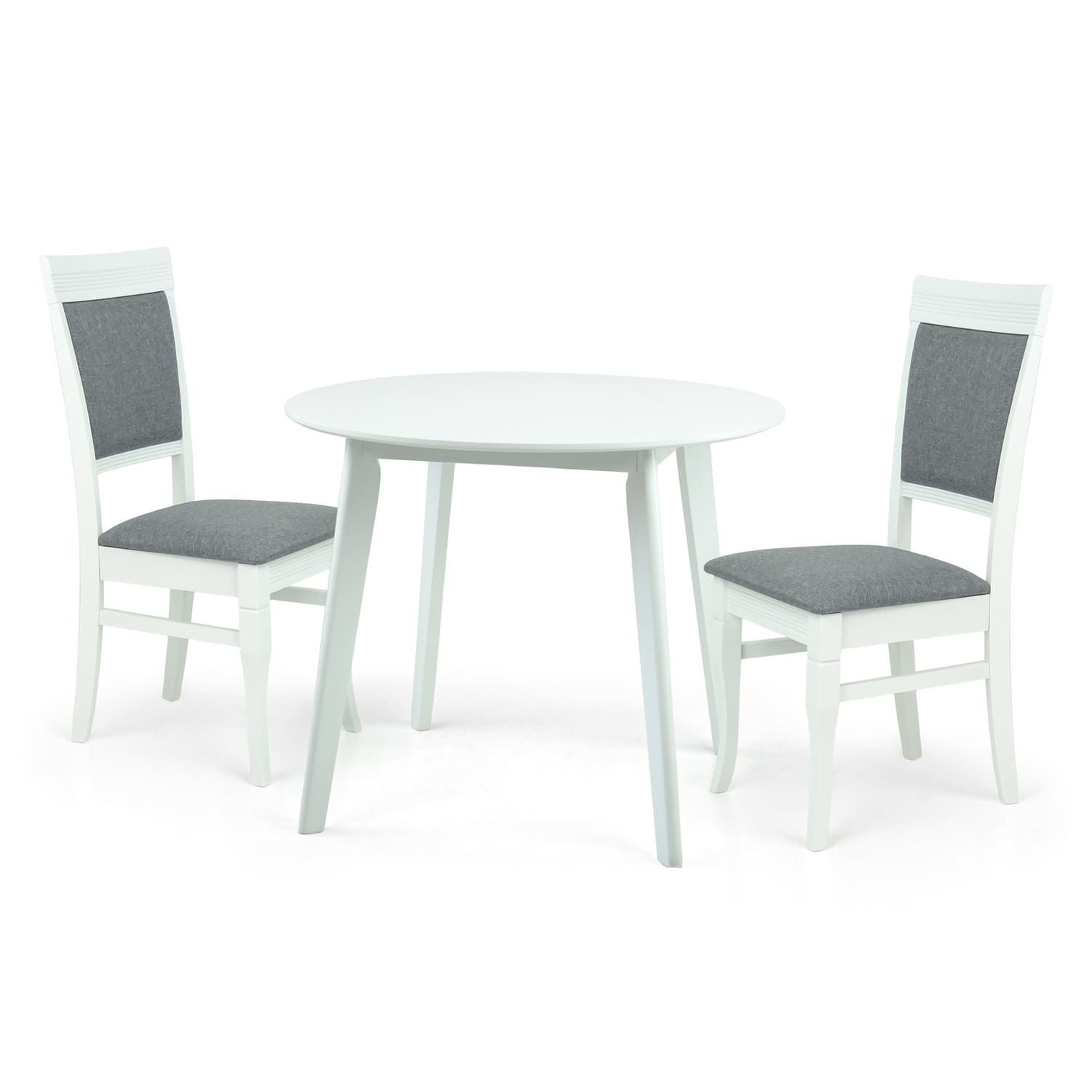 Dining Set: Randy White Table _ 90cm &amp; 2 Rondo White Chairs