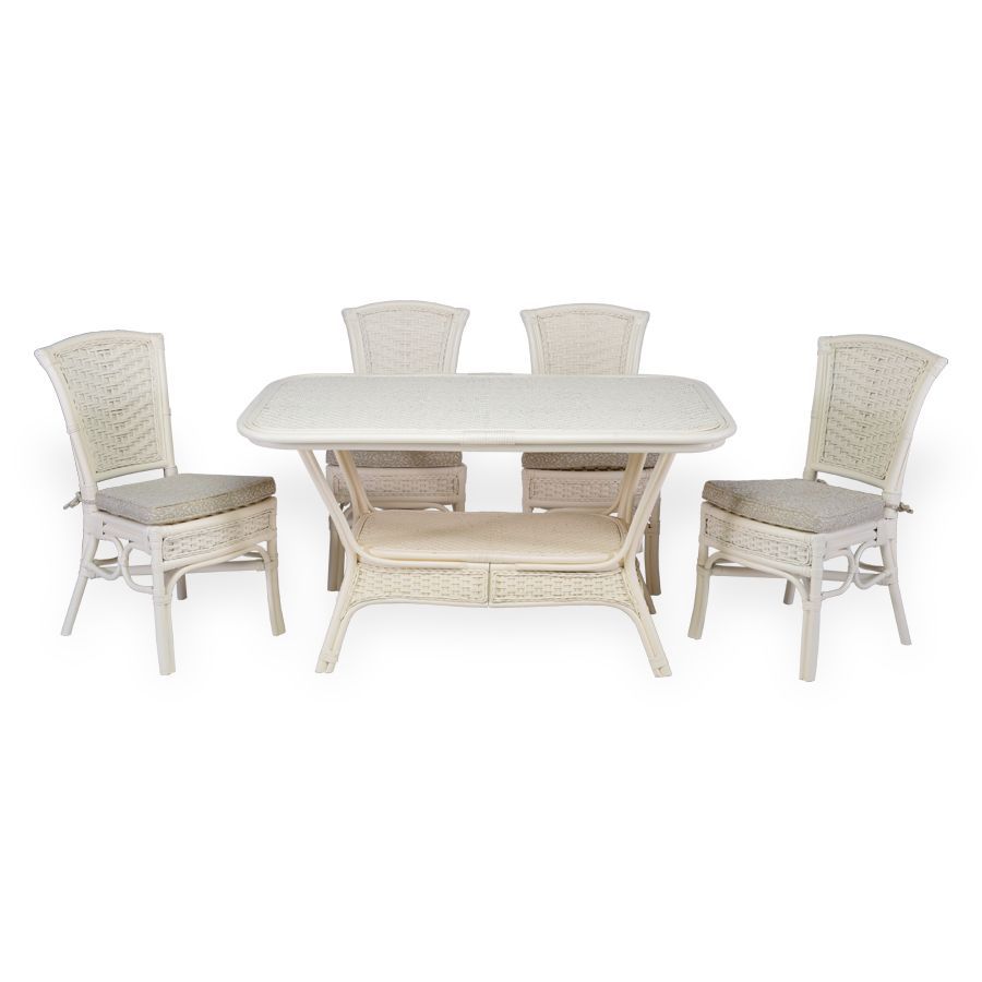 ALEXA Dining Set: Oval Table with 4 Chairs