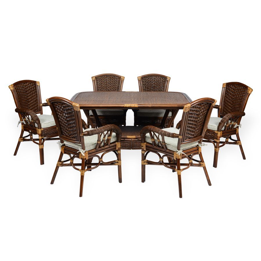 ALEXA Premium Dining Set: Oval Table &amp; 6 Armchairs