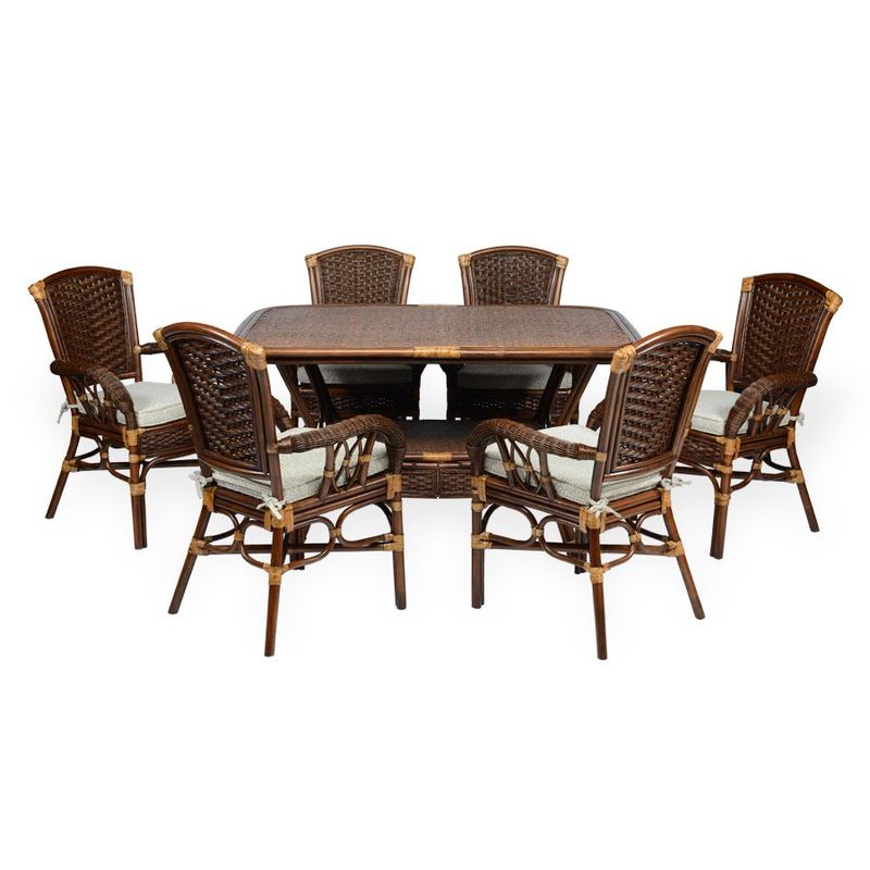 ALEXA Premium Dining Set: Oval Table &amp; 6 Armchairs