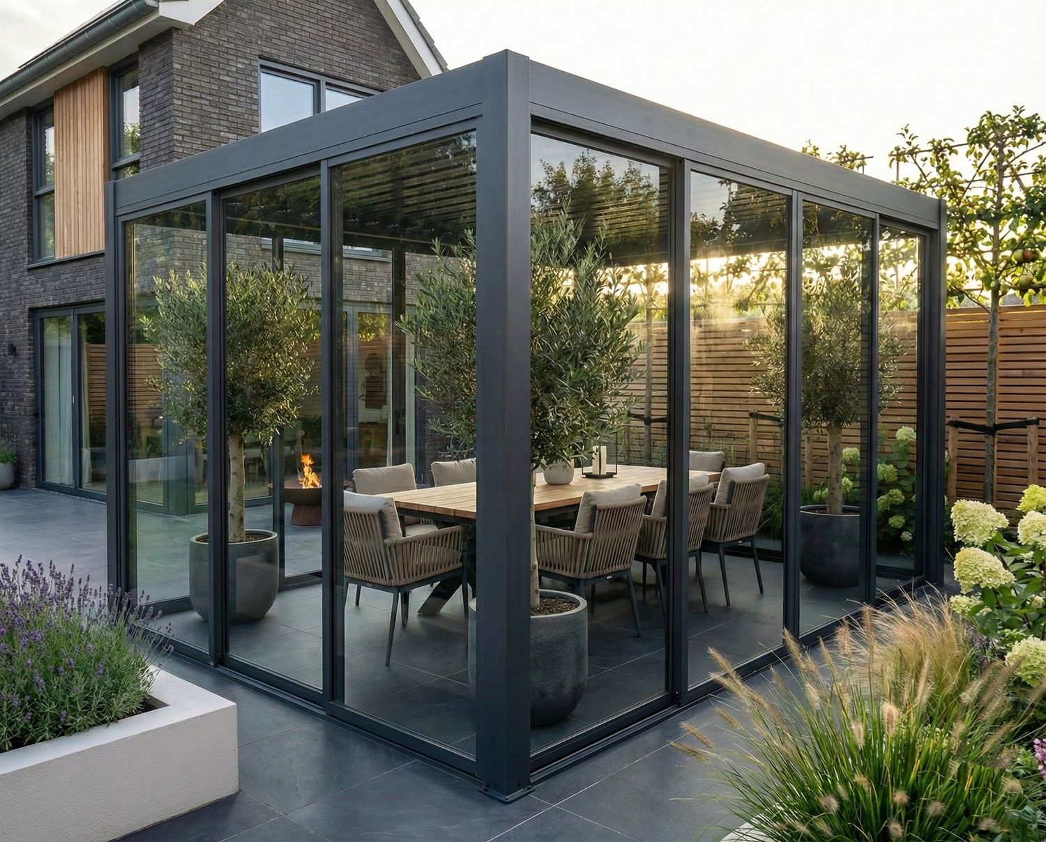 4m Toughened Glass Sliding Door System | LuxShade™ 3x4 Compatible
