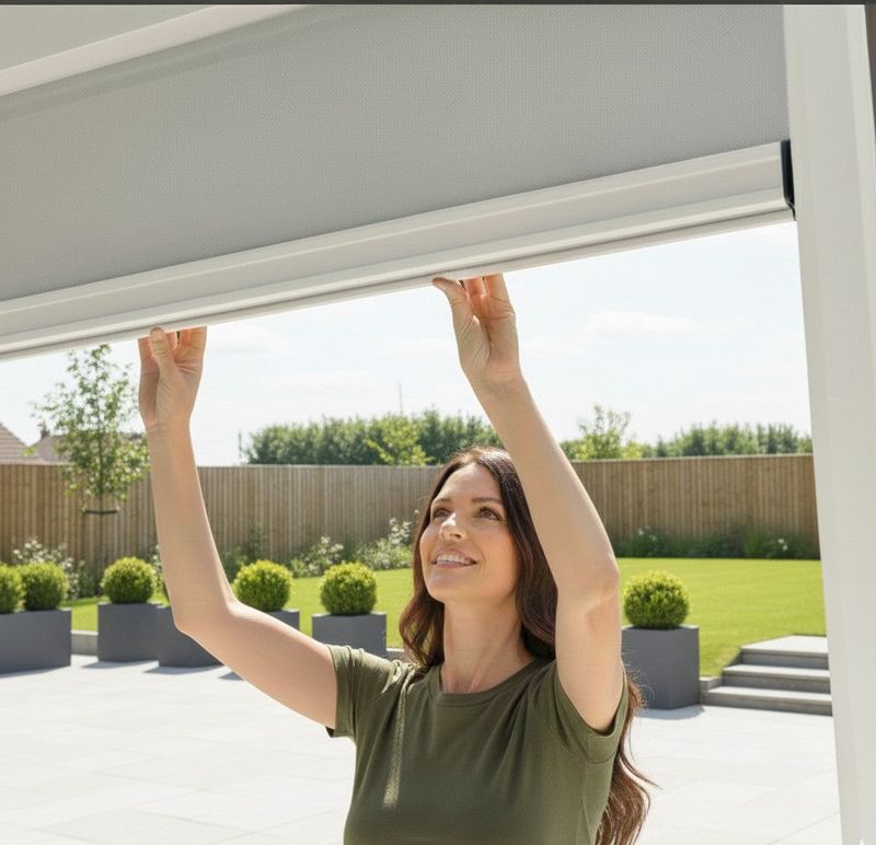 3m Retractable Privacy Windscreen Blind – Pebble | LuxShade™ Compatible