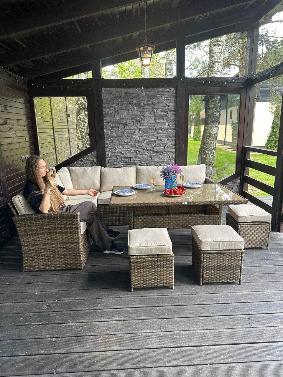 Rattan Garden Lounge Set Zorro Max Brown